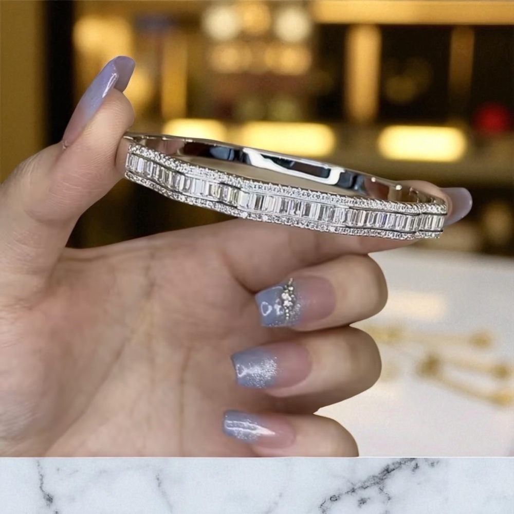 Elegant Silver Bangle Bracelet S925 cuff bracelet